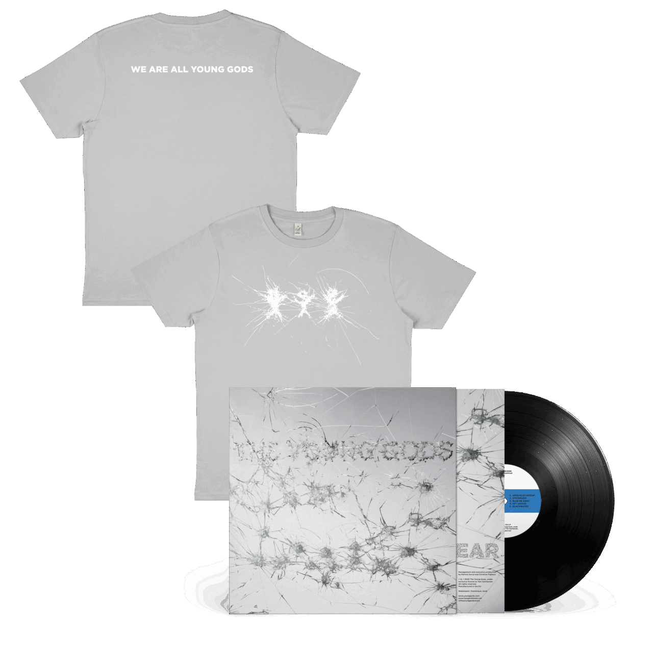 THE YOUNG GODS - Appear Disappear Vinyl + Light Grey T-Shirt Bundle
