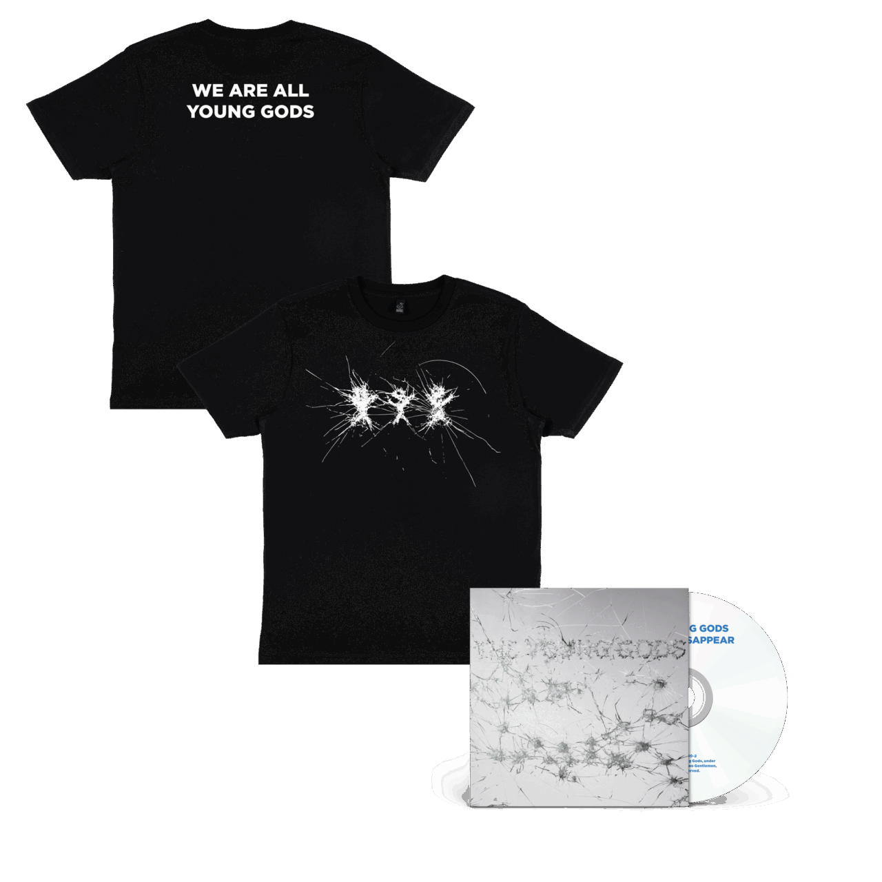 THE YOUNG GODS - Appear Disappear CD + Black T-Shirt Bundle