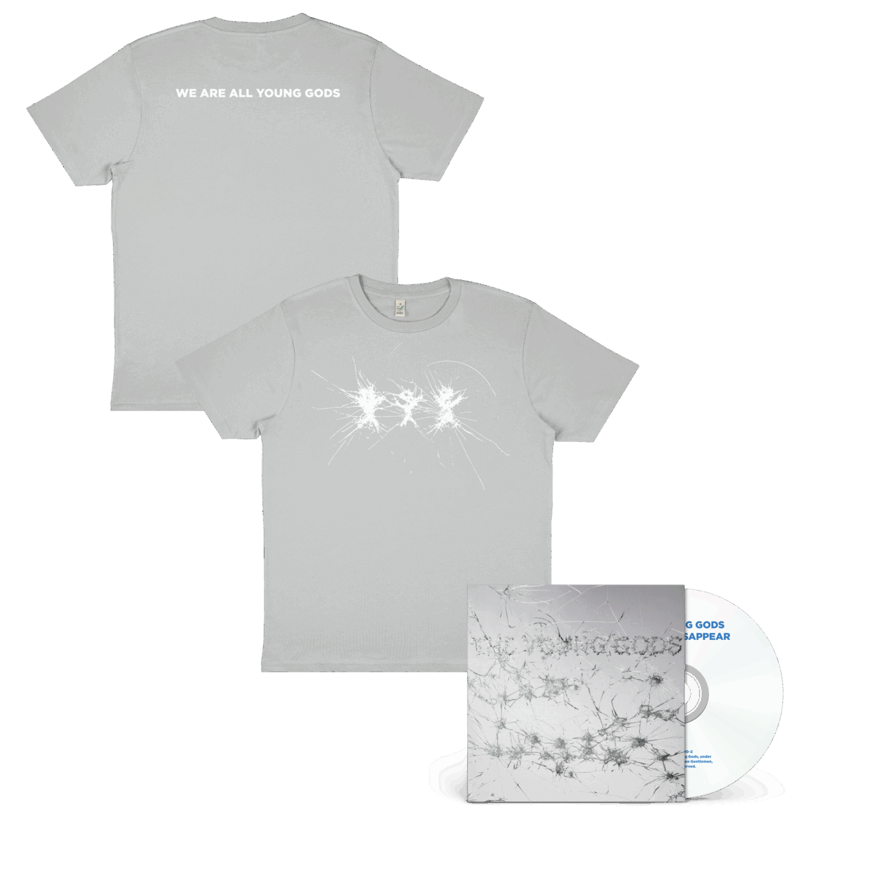 THE YOUNG GODS - Appear Disappear CD + Light Grey T-Shirt Bundle